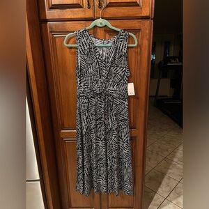 Croft & Barrow Navy Blue White Pattern Womens Dress Size S